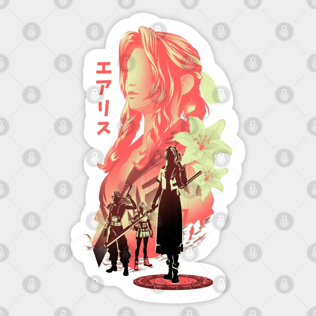 The Flower Girl Aerith Sticker by HyperTwenty